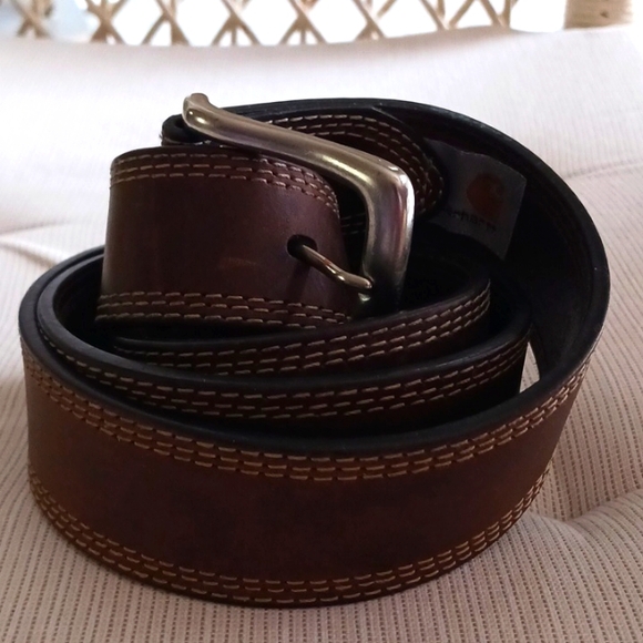 Carhartt~ Brown leather belt - Picture 1 of 12